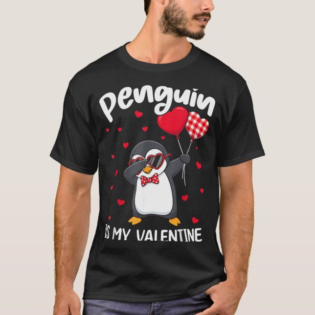 Camiseta Penguin Is My Valentine Funny Bird V Day Cute Anim (Anverso)