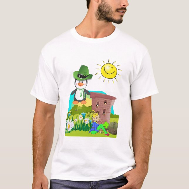 Camiseta penguin leprechaun, el día del feliz san patrick (Anverso)