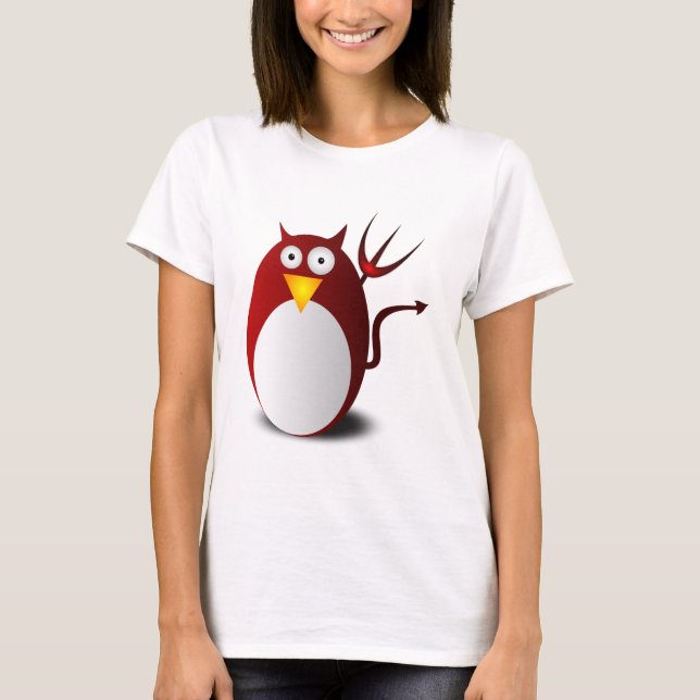 Camiseta Penguin Linux Tux Ubuntu Devil Trident Lucifer (Anverso)