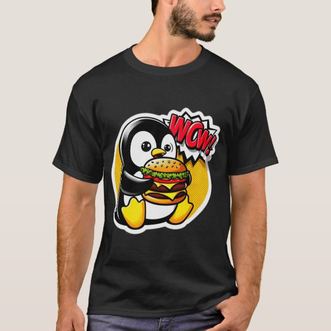 CAMISETA PENGUIN LOVES CHEESEBURGER 2 (Anverso)
