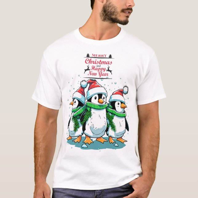 Camiseta Penguin Merry Christmas (Anverso)