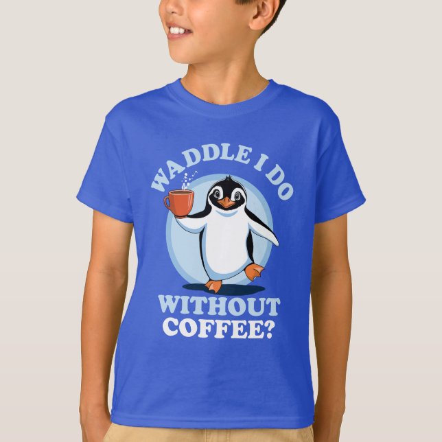 Camiseta Penguin Pun | Camilla que hago sin café (Anverso)