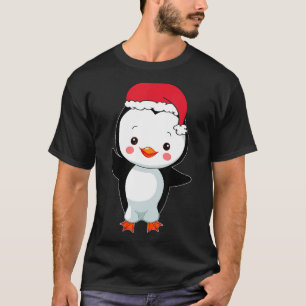 Camiseta Penguin Santa hat navidades Navidad Pajama para ni
