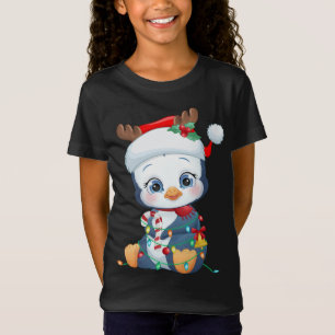 Camiseta Penguin Santa Hat Navidades Penguin Lovers Pajama