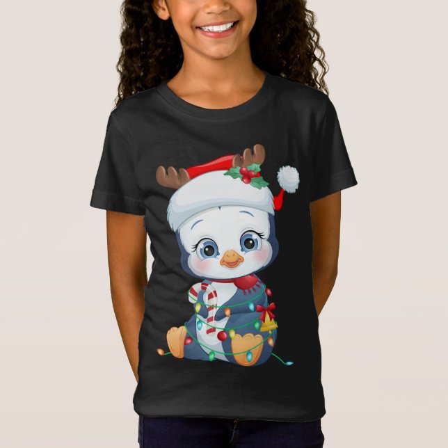 Camiseta Penguin Santa Hat Navidades Penguin Lovers Pajama (Anverso)