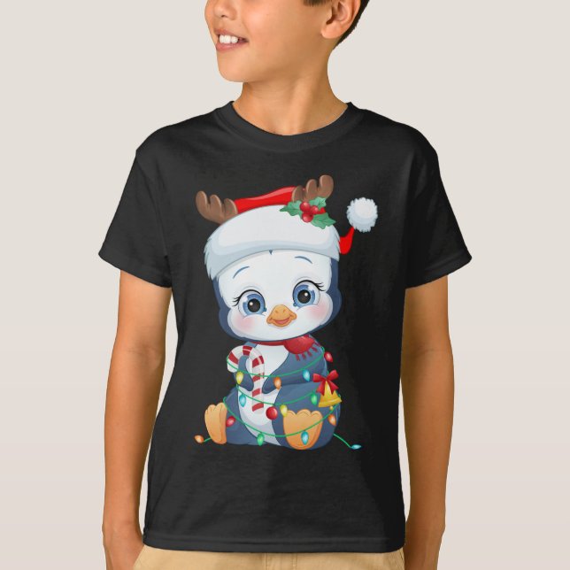 Camiseta Penguin Santa Hat Navidades Penguin Lovers Pajama (Anverso)