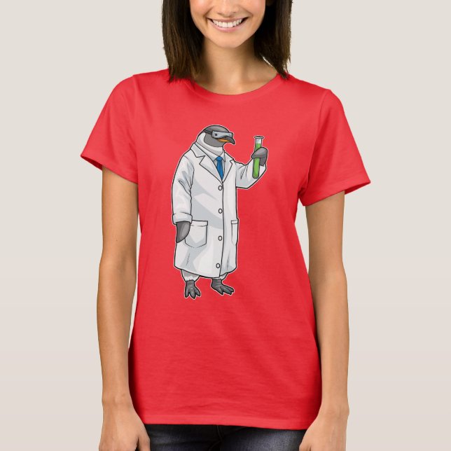 Camiseta Penguin Scientist Test tube Laboratory (Anverso)