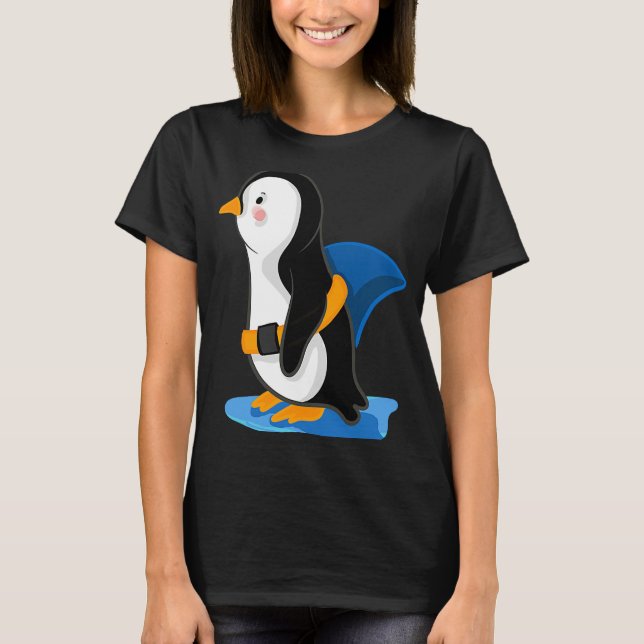 Camiseta Penguin shark fin  illustration (Anverso)