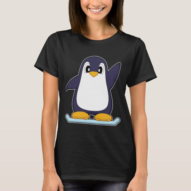 Camiseta Penguin Snowboarder Snowboard Winter sports (Anverso)