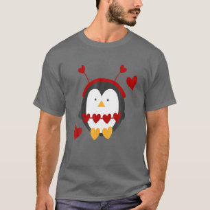 Camiseta Penguin Valentines Day Love Hearts Cute Bird Lover