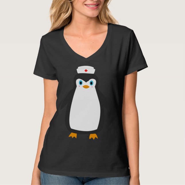 Camiseta Penguin Wears Nurse Hat Nursing (Anverso)
