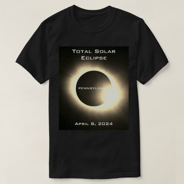 Camiseta PENNSYLVANIA Eclipse solar total 8 de abril de 202 (Diseño del anverso)
