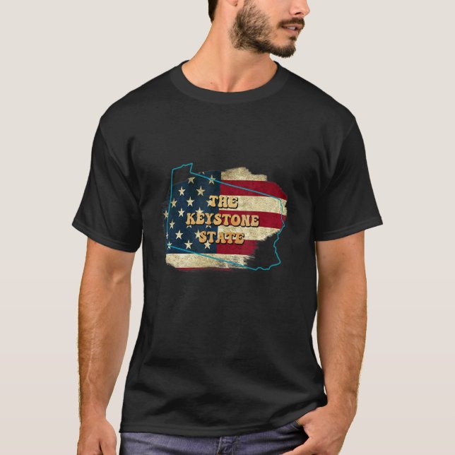 Camiseta Pennsylvania Pa Us Flag Motto (Anverso)