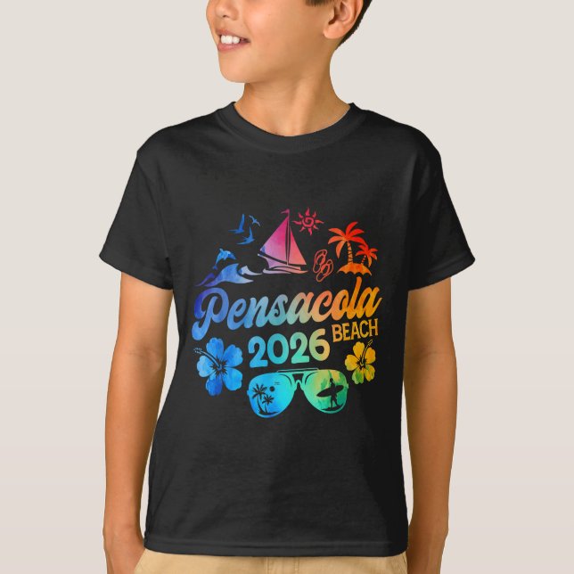 Camiseta Pensacola Beach Florida 2026 Vacation Tie Dye Summ (Anverso)