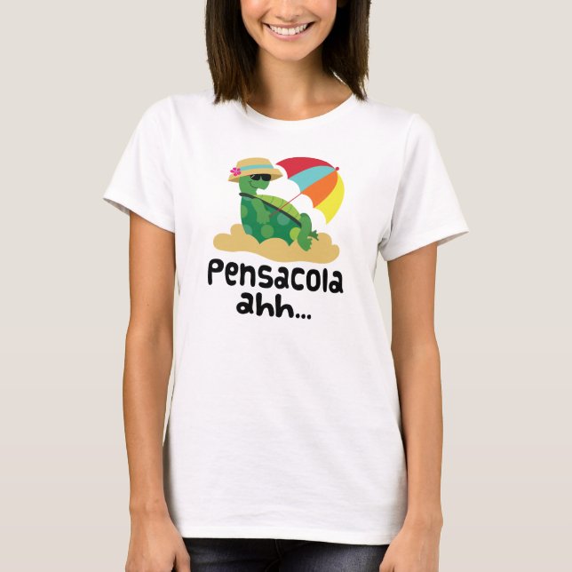 Camiseta Pensacola (tortuga en la playa) (Anverso)