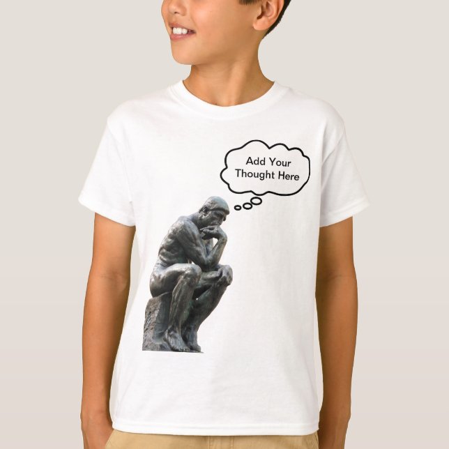 Camiseta Pensador de Rodin - Añadir el pensamiento de su Pe (Anverso)