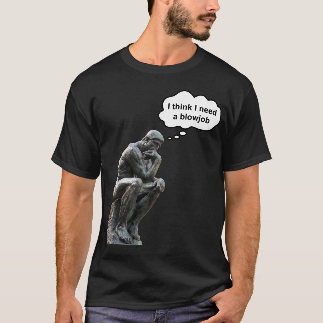 Camiseta Pensador de Rodin - Creo que necesito un trabajo (Anverso)