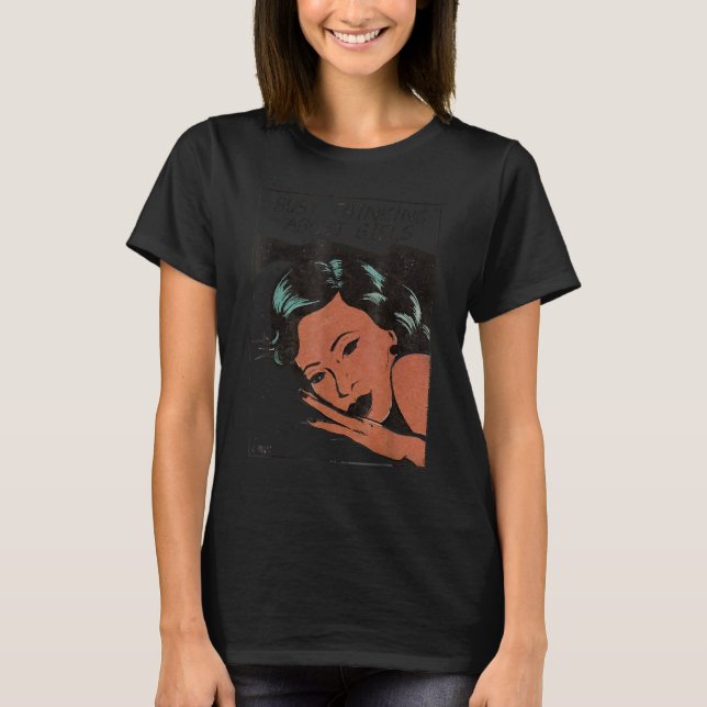 Camiseta Pensamiento ocupado sobre los Chicas 1 (Anverso)