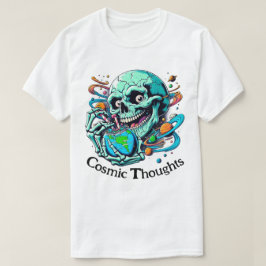 Camiseta Pensamientos cósmicos" Cráneo vibrante y tierra