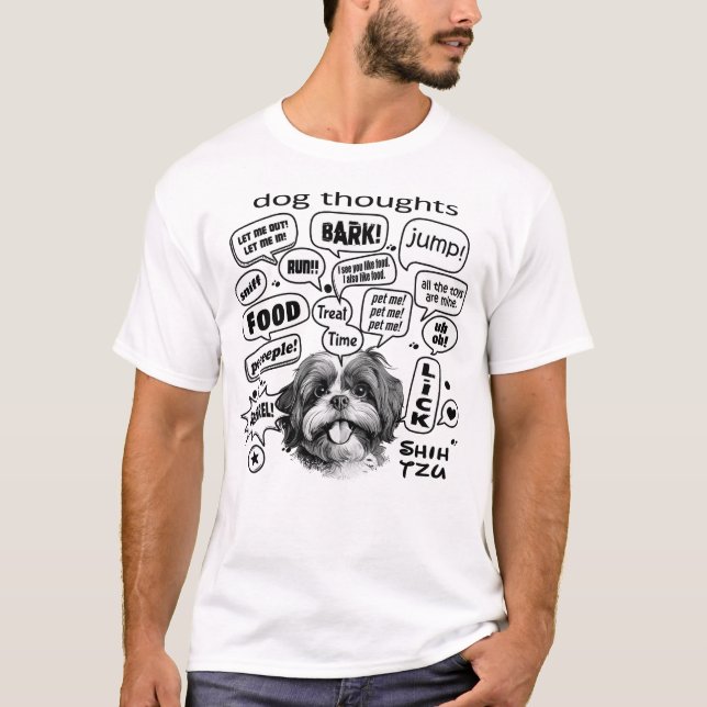 Camiseta Pensamientos de perros - Shih Tzu (Anverso)