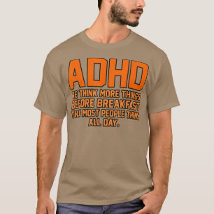 Camiseta Pensamos más cosas ADHD Naranja Cinta