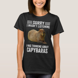 Camiseta Pensando en capibaras Roedor Animal Humor