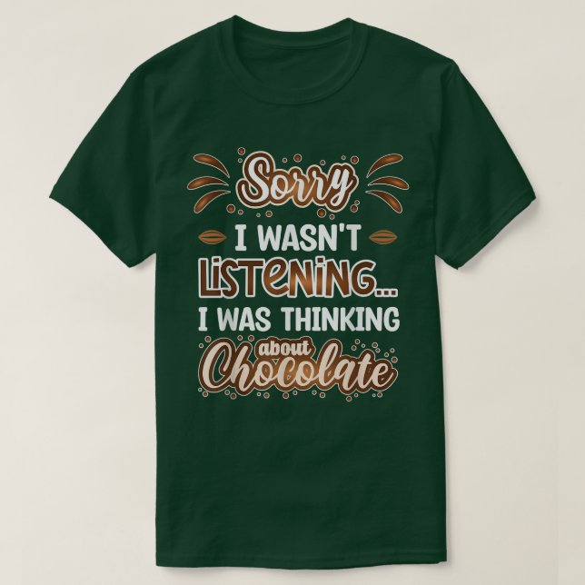 Camiseta Pensando en el amante del chocolate (Diseño del anverso)