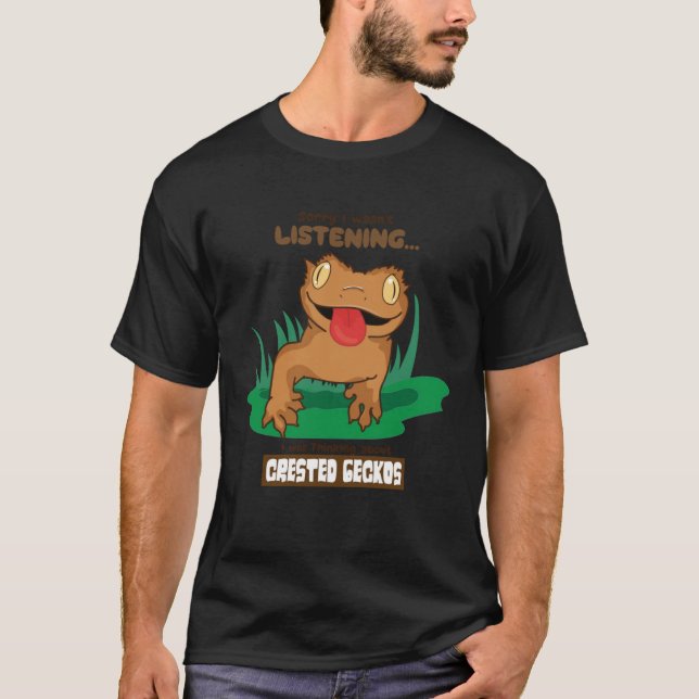 Camiseta Pensando en Geckos Cute Animales Reptiles Lizard (Anverso)