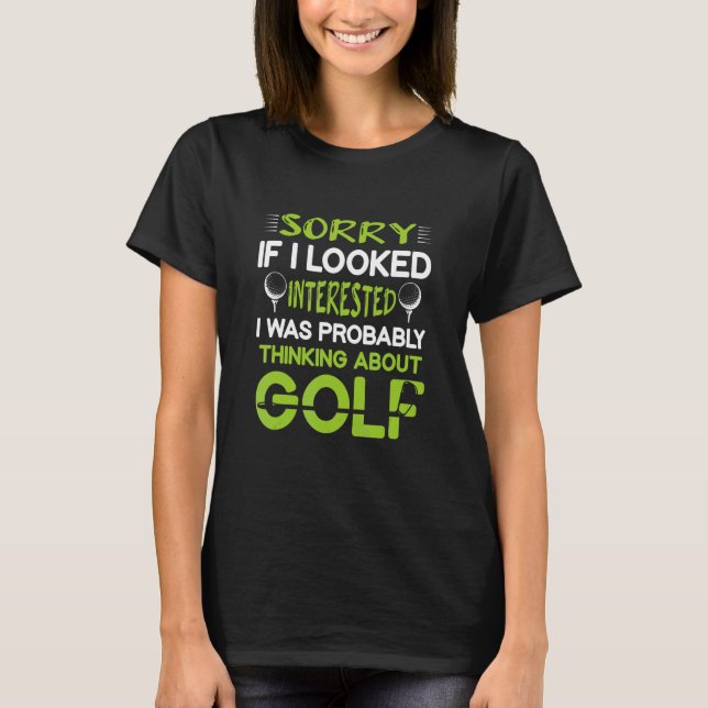 Camiseta Pensando En Golf Con Bolas De Golf Club De Golf Gu (Anverso)