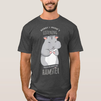 Camiseta Pensando en Hamster Cute Rodent Funny Mascota