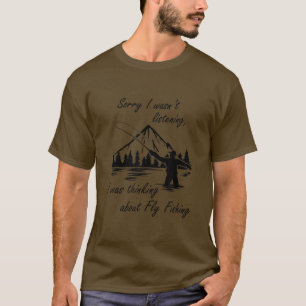 Camiseta Pensando en la naturaleza del pescador de truchas
