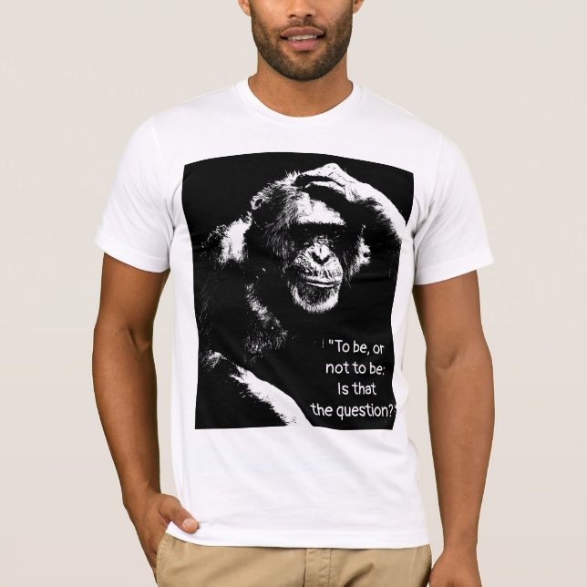 Camiseta Pensando en los monos Shakespeare Cita el arte pop (Anverso)