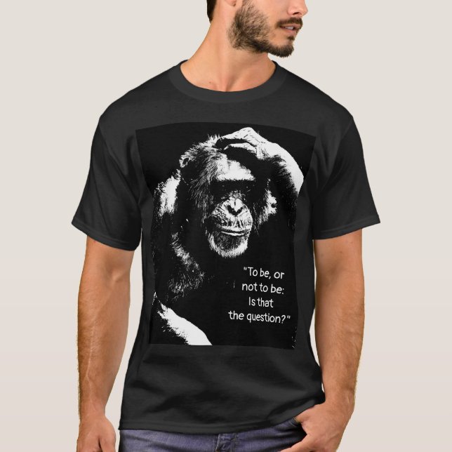 Camiseta Pensando en los monos Shakespeare Cita el arte pop (Anverso)