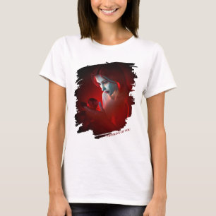 Camiseta Pensando en Ti. Mujer hermosa sosteniendo una rosa