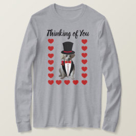 Camiseta Pensando en ustedes, damas de perro con manga larg