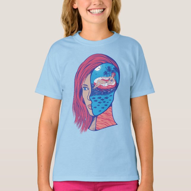 Camiseta Pensando en verano (Anverso)