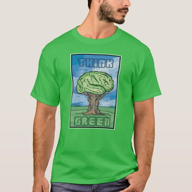 Camiseta Pensar en el cerebro verde (Anverso)