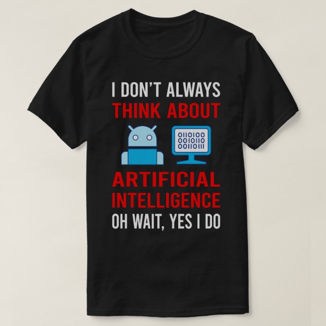 Camiseta Pensar en Inteligencia Artificial AI (Diseño del anverso)