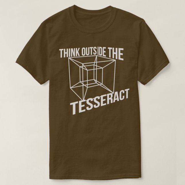 Camiseta Pensar Fuera De La Novedad De Caja De Tesseract (Diseño del anverso)