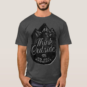 Camiseta Pensar fuera de ninguna caja requiere logotipo de