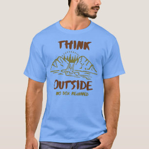 Camiseta Pensar fuera de ninguna caja requiere retro divert