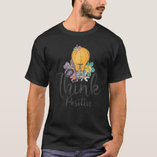 Camiseta Pensar Positivo Ser Feliz Retro Groovy Motivaciona