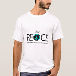 Camiseta Pensemos en la paz, en contra de la guerra, en con