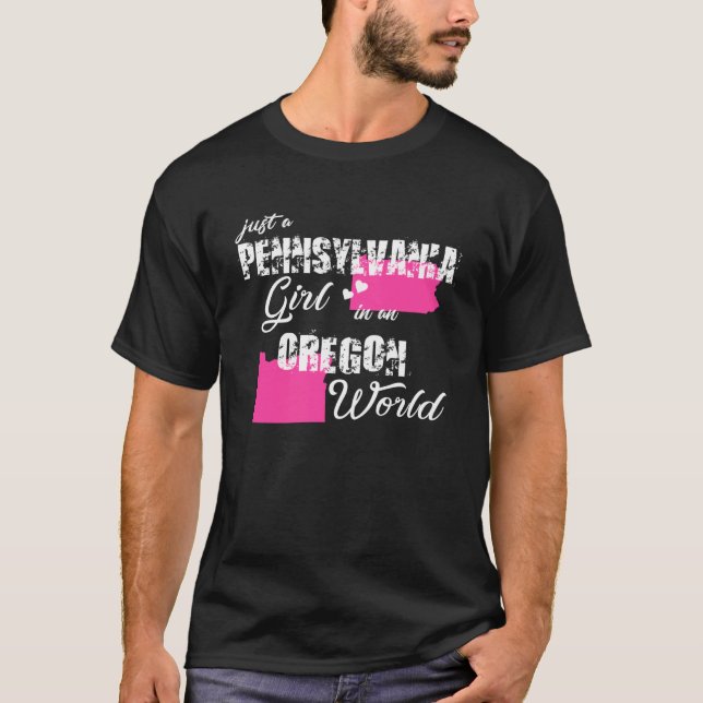Camiseta Pensilvania Sólo un chica de Pensilvania en un Ore (Anverso)