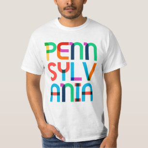 Camiseta Pensilvania Vintage Retro Pop Art Colorido 80s