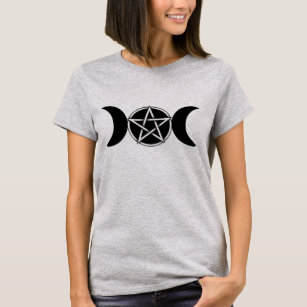 Camiseta Pentacle Pentagram Wiccan, diosa triple de la luna