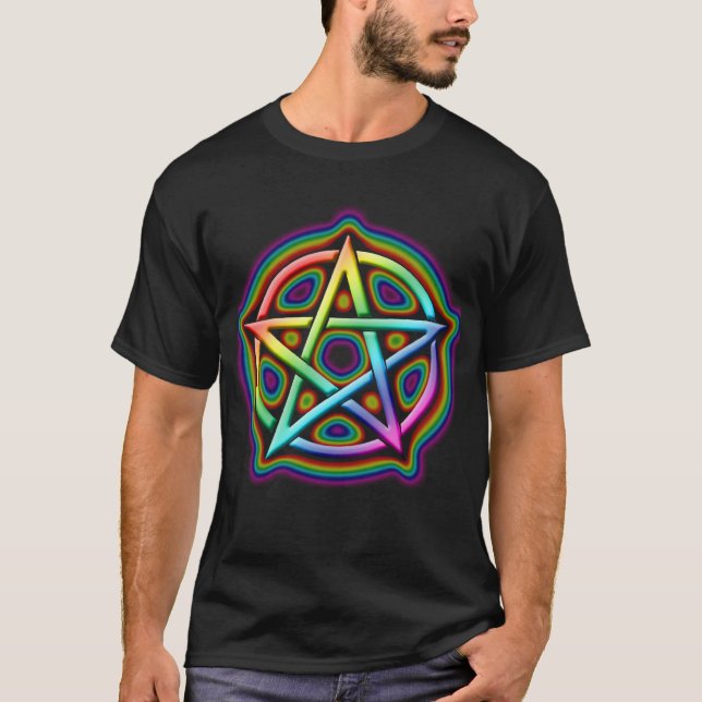 Camiseta Pentáculo del resplandor del arco iris (Anverso)