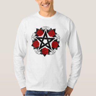 Camiseta Pentagram con rosas rojas