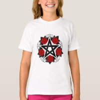 Pentagram con rosas rojas