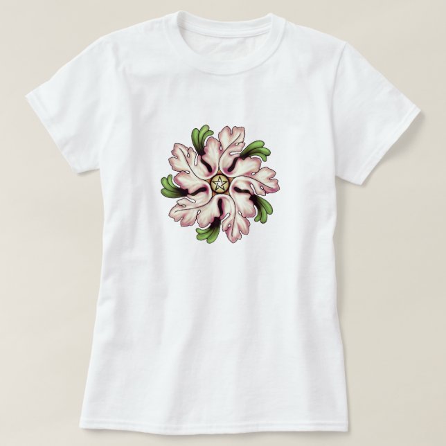 Camiseta Pentagram de la flor (Diseño del anverso)